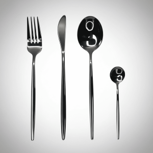 Set de Cubiertos Vintage Negro Mate