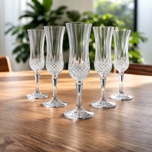 Copa Flauta Diamante de Cristal – Diseño Elegante para Champagne y Espumantes
