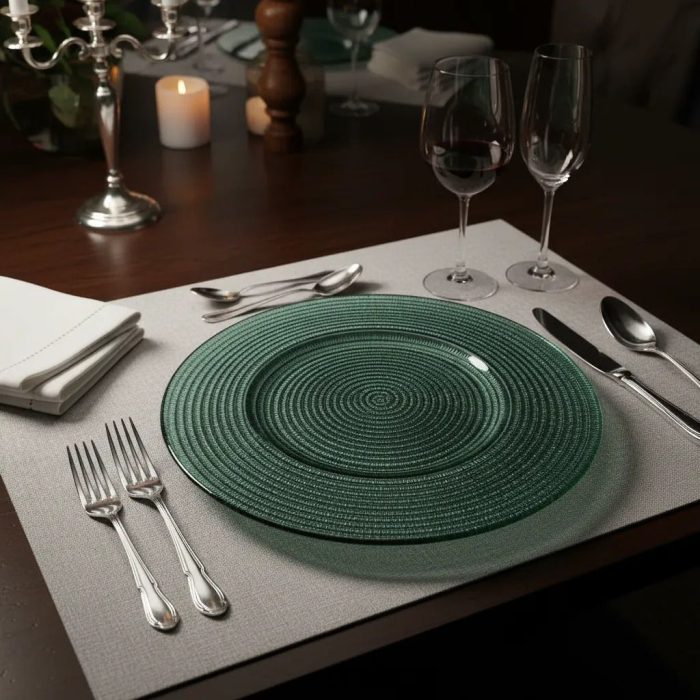 Plato base vidrio verde 01