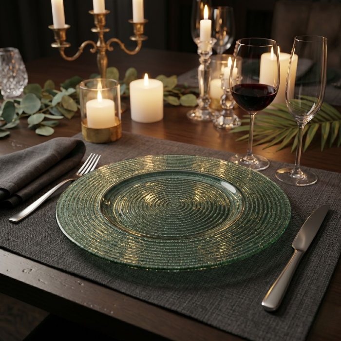 Plato base vidrio verde 03