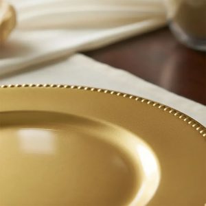 Set x6 Platos Base Gold con Borde Perlado